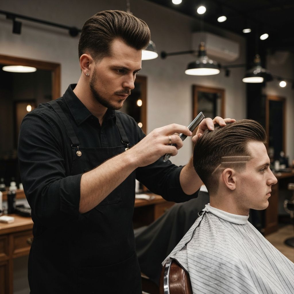 Corte de cabello clásico con líneas modernas